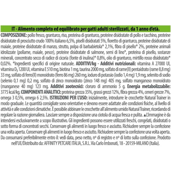 Natural Tr. Adult Cat Sterilised White Meat Kg. 3 Natural Tr. Adult Cat Sterilised White Meat Kg. 3