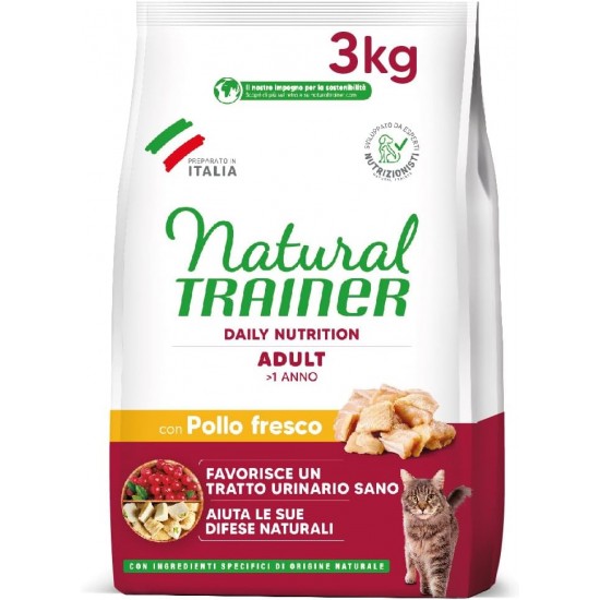 Natural Trainer with Fresh Chicken 3kg-Dry Mangimi for Cats Crocettes, Multicoloured, One Size