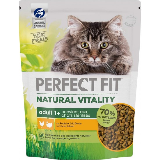 Natural Vitality Dry Food for Adult Cats - Suitable for Sterilised Cats - Complete Food with Natural Ingredients - Pack of 6 (6 x 1 kg) Natural Vitality Dry Food for Adult Cats - Suitable for Sterilised Cats - Complete Food with Natural Ingredients - Pack of 6 (6 x 1 kg)