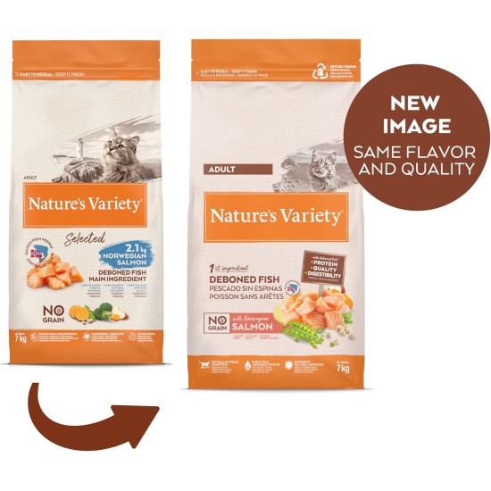 Nature's Variety Selected Adult Cat Dry Food - Grain Free - With Norwegian Salmon Without Edges - 7kg Nature's Variety Selected Adult Cat Dry Food - Grain Free - With Norwegian Salmon Without Edges - 7kg