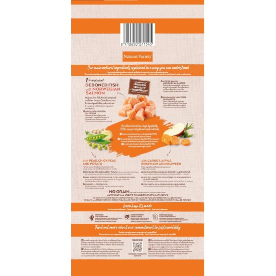 Nature's Variety Selected Adult Cat Dry Food - Grain Free - With Norwegian Salmon Without Edges - 7kg Nature's Variety Selected Adult Cat Dry Food - Grain Free - With Norwegian Salmon Without Edges - 7kg