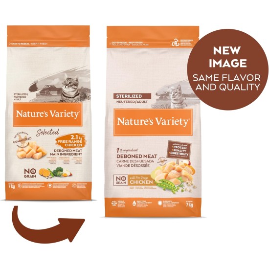 Nature's Variety Selected Sterilised Dry Cat Food with Boneless Chicken, Multi-Colour, 7 kg (Pack of 1) Nature's Variety Selected Sterilised Dry Cat Food with Boneless Chicken, Multi-Colour, 7 kg (Pack of 1)