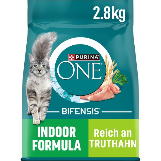 Nestle PURINA ONE Bifensis Indoor Formula Dry Cat Food for House Cats, Rich in Turkey, Pack of 6 (6 x 750 g) Nestle PURINA ONE Bifensis Indoor Formula Dry Cat Food for House Cats, Rich in Turkey, Pack of 6 (6 x 750 g)