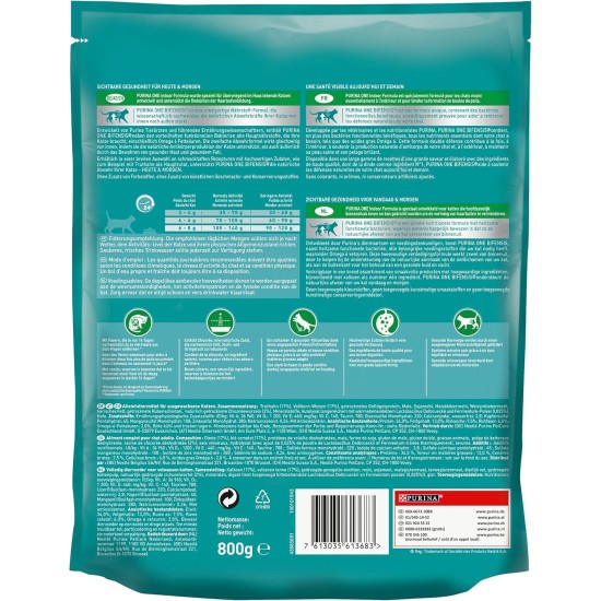 Nestle PURINA ONE Bifensis Indoor Formula Dry Cat Food for House Cats, Rich in Turkey, Pack of 6 (6 x 750 g) Nestle PURINA ONE Bifensis Indoor Formula Dry Cat Food for House Cats, Rich in Turkey, Pack of 6 (6 x 750 g)