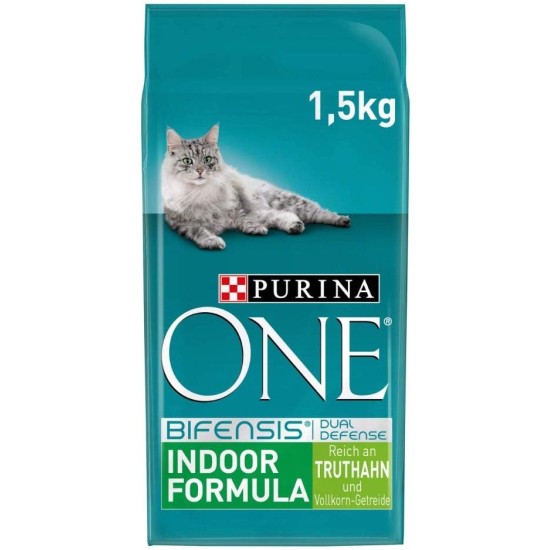 Nestle PURINA ONE Bifensis Indoor Formula Dry Cat Food for House Cats, Rich in Turkey, Pack of 6 (6 x 750 g) Nestle PURINA ONE Bifensis Indoor Formula Dry Cat Food for House Cats, Rich in Turkey, Pack of 6 (6 x 750 g)