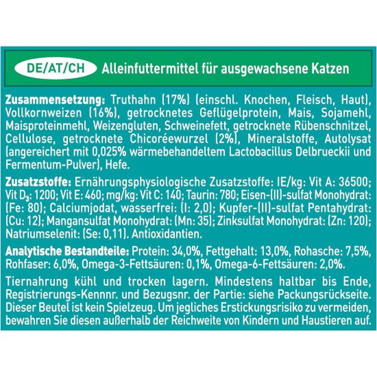 Nestle PURINA ONE Bifensis Indoor Formula Dry Cat Food for House Cats, Rich in Turkey, Pack of 6 (6 x 750 g) Nestle PURINA ONE Bifensis Indoor Formula Dry Cat Food for House Cats, Rich in Turkey, Pack of 6 (6 x 750 g)