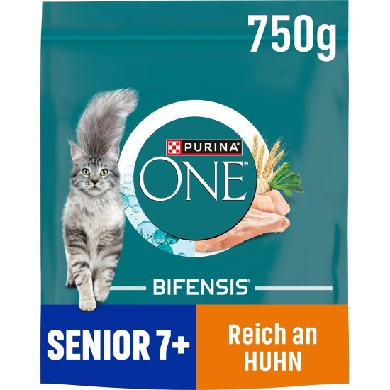 Nestle PURINA ONE Bifensis Senior 7+ Dry Cat Food, Rich in Chicken, Pack of 6 (6 x 750 g) Nestle PURINA ONE Bifensis Senior 7+ Dry Cat Food, Rich in Chicken, Pack of 6 (6 x 750 g)