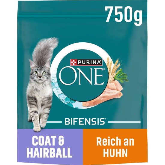 One Bifensis Coat & Hairball Dry Cat Food, Rich in Chicken, Pack of 6 (6 x 750 g) One Bifensis Coat & Hairball Dry Cat Food, Rich in Chicken, Pack of 6 (6 x 750 g)