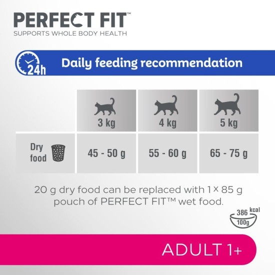 PERFECT FIT Adult Dry Food for Adult Cats from 1 Year - Salmon, 7 kg (1 Bag) PERFECT FIT Adult Dry Food for Adult Cats from 1 Year - Salmon, 7 kg (1 Bag)