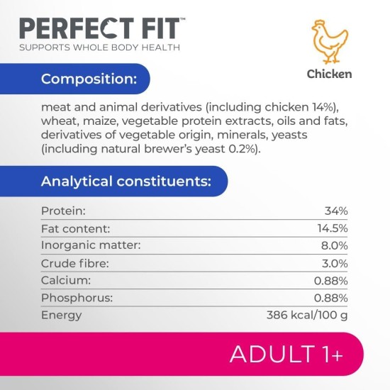 PERFECT FIT Adult Dry Food for Adult Cats from 1 Year - Salmon, 7 kg (1 Bag) PERFECT FIT Adult Dry Food for Adult Cats from 1 Year - Salmon, 7 kg (1 Bag)