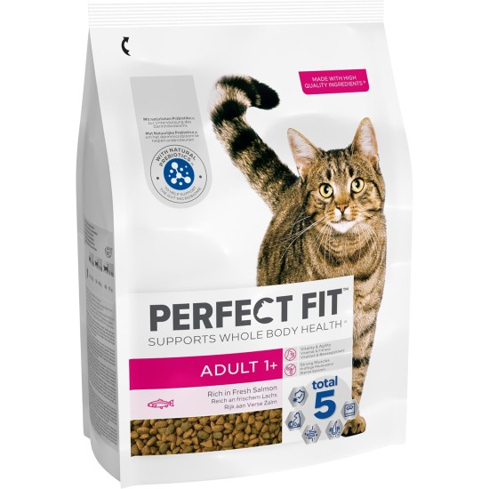 PERFECT FIT Adult Dry Food for Adult Cats from 1 Year - Salmon, 7 kg (1 Bag) PERFECT FIT Adult Dry Food for Adult Cats from 1 Year - Salmon, 7 kg (1 Bag)