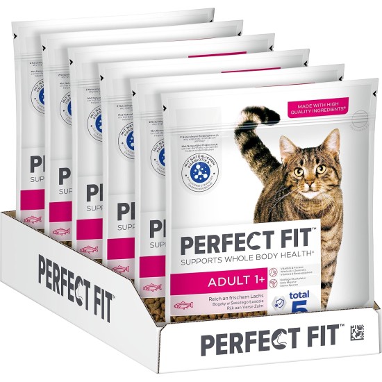 PERFECT FIT Adult Dry Food for Adult Cats from 1 Year - Salmon, 7 kg (1 Bag) PERFECT FIT Adult Dry Food for Adult Cats from 1 Year - Salmon, 7 kg (1 Bag)