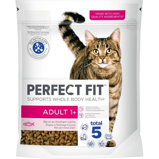 PERFECT FIT Adult Dry Food for Adult Cats from 1 Year - Salmon, 7 kg (1 Bag) PERFECT FIT Adult Dry Food for Adult Cats from 1 Year - Salmon, 7 kg (1 Bag)