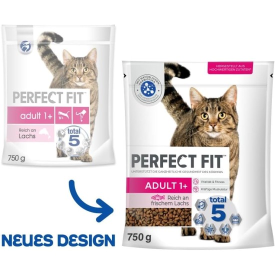 PERFECT FIT Adult Dry Food for Adult Cats from 1 Year - Salmon, 7 kg (1 Bag) PERFECT FIT Adult Dry Food for Adult Cats from 1 Year - Salmon, 7 kg (1 Bag)