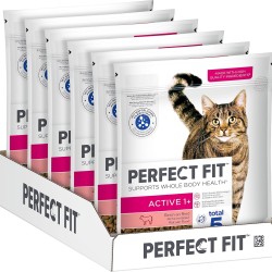 PERFECT FIT Adult Dry Food for Adults, Active Cats from 1 Year - Beef, 750 g (6 Bags) PERFECT FIT Adult Dry Food for Adults, Active Cats from 1 Year - Beef, 750 g (6 Bags)