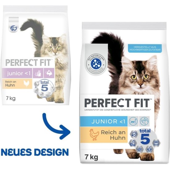 PERFECT FIT Junior Dry Food for Young Cats Under 1 Year - Chicken, 7 kg (1 Bag) PERFECT FIT Junior Dry Food for Young Cats Under 1 Year - Chicken, 7 kg (1 Bag)
