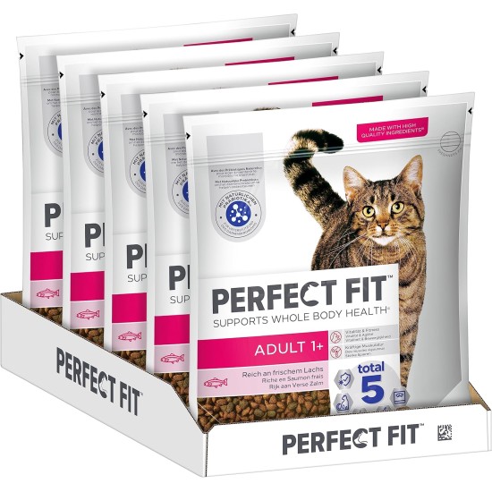 PERFECT FIT™ Katze Beutel Adult 1+ mit Lachs 5 x 1,4kg PERFECT FIT™ Katze Beutel Adult 1+ mit Lachs 5 x 1,4kg