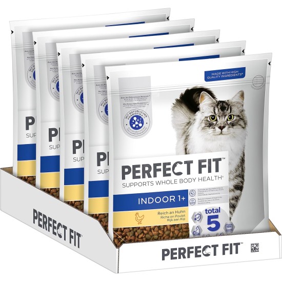 PERFECT FIT™ Katze Beutel Indoor 1+ mit Huhn 5 x 1,4kg PERFECT FIT™ Katze Beutel Indoor 1+ mit Huhn 5 x 1,4kg