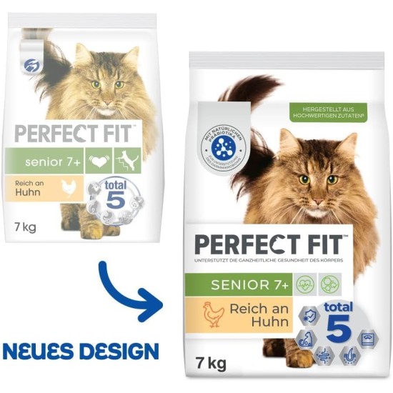 PERFECT FIT Senior Dry Food for Older Cats from 7 Years - Chicken, 7 kg (1 Bag) PERFECT FIT Senior Dry Food for Older Cats from 7 Years - Chicken, 7 kg (1 Bag)