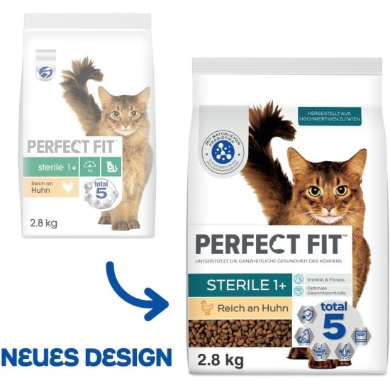 PERFECT FIT Sterile Adult Dry Food for Adults, Sterilised Cats from 1 Year - Chicken, 7 kg (1 Bag) PERFECT FIT Sterile Adult Dry Food for Adults, Sterilised Cats from 1 Year - Chicken, 7 kg (1 Bag)