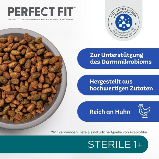 PERFECT FIT Sterile Adult Dry Food for Adults, Sterilised Cats from 1 Year - Chicken, 7 kg (1 Bag) PERFECT FIT Sterile Adult Dry Food for Adults, Sterilised Cats from 1 Year - Chicken, 7 kg (1 Bag)