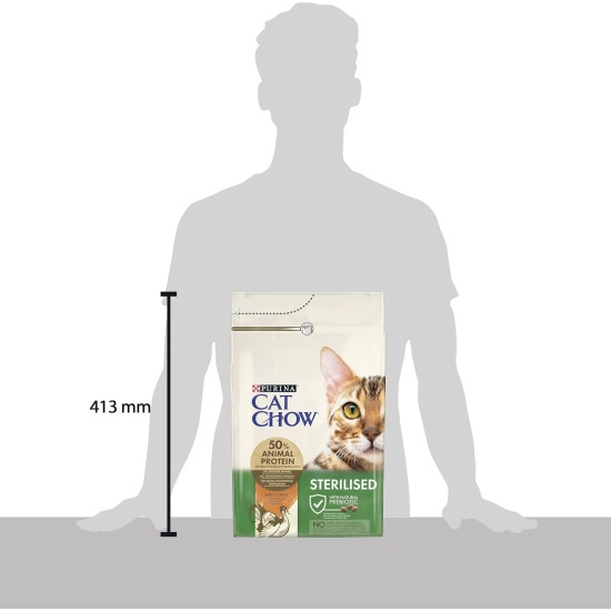 PURINA CAT CHOW Adult Sterilised - Rich in Turkey - 10kg - Dry Food for Adult Cats PURINA CAT CHOW Adult Sterilised - Rich in Turkey - 10kg - Dry Food for Adult Cats