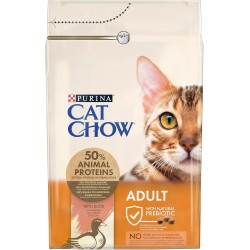 PURINA CAT CHOW Croquettes Adult with NaturiumTM - Riche en Canard - 3 kg - For Adult Chat PURINA CAT CHOW Croquettes Adult with NaturiumTM - Riche en Canard - 3 kg - For Adult Chat