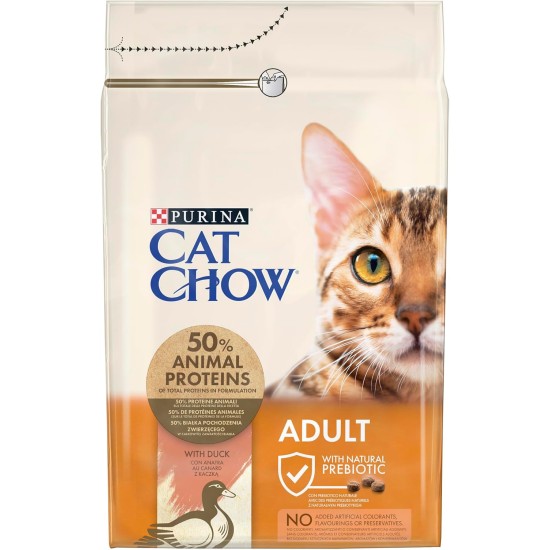 PURINA CAT CHOW Croquettes Adult with NaturiumTM - Riche en Canard - 3 kg - For Adult Chat PURINA CAT CHOW Croquettes Adult with NaturiumTM - Riche en Canard - 3 kg - For Adult Chat