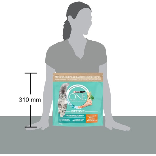 PURINA ONE Bifensis Cat from 11 Years | Dry Food with Chicken and Whole Grain Grain for Older Cats | Bag of 1.5 kg | Pack of 6 PURINA ONE Bifensis Cat from 11 Years | Dry Food with Chicken and Whole Grain Grain for Older Cats | Bag of 1.5 kg | Pack of 6