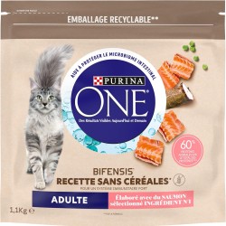 PURINA ONE Bifensis Grain-Free Dry Food with Salmon for Adult Cats | Bag of 1.1 kg PURINA ONE Bifensis Grain-Free Dry Food with Salmon for Adult Cats | Bag of 1.1 kg