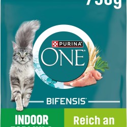 PURINA ONE Bifensis Indoor Formula Dry Cat Food for Domestic Cats, Rich in Turkey, Pack of 6 (6 x 750 g)