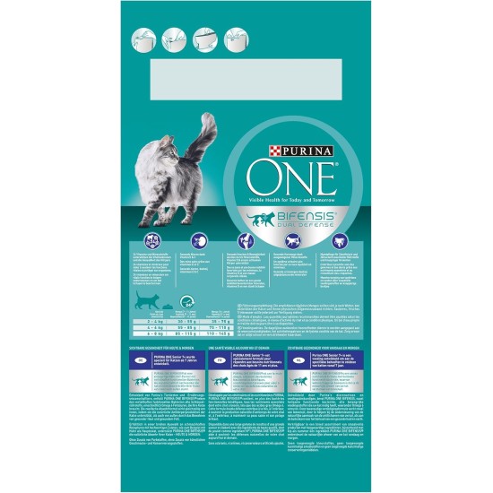PURINA ONE Bifensis Senior 7+ Dry Cat Food, Rich in Chicken, Pack of 6 (6 x 750 g) PURINA ONE Bifensis Senior 7+ Dry Cat Food, Rich in Chicken, Pack of 6 (6 x 750 g)