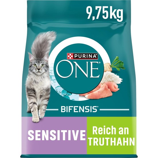PURINA ONE Bifensis Sensitive Dry Cat Food, Rich in Turkey, Pack of 1 (1 x 9.75 kg) PURINA ONE Bifensis Sensitive Dry Cat Food, Rich in Turkey, Pack of 1 (1 x 9.75 kg)