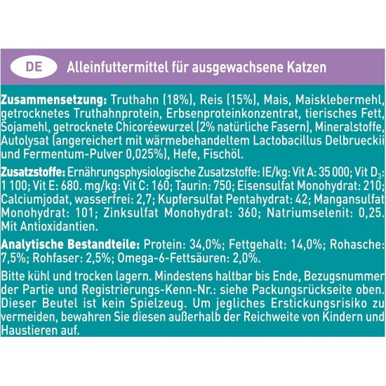 PURINA ONE Bifensis Sensitive Dry Cat Food, Rich in Turkey, Pack of 6 (6 x 1.4 kg) PURINA ONE Bifensis Sensitive Dry Cat Food, Rich in Turkey, Pack of 6 (6 x 1.4 kg)