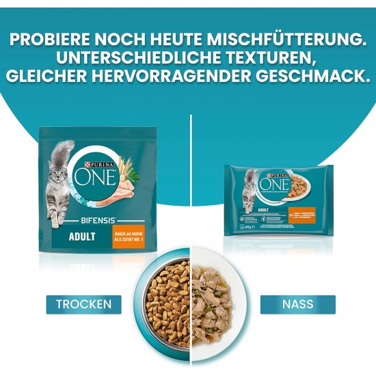 PURINA ONE Bifensis Sensitive Dry Cat Food, Rich in Turkey, Pack of 6 (6 x 1.4 kg) PURINA ONE Bifensis Sensitive Dry Cat Food, Rich in Turkey, Pack of 6 (6 x 1.4 kg)