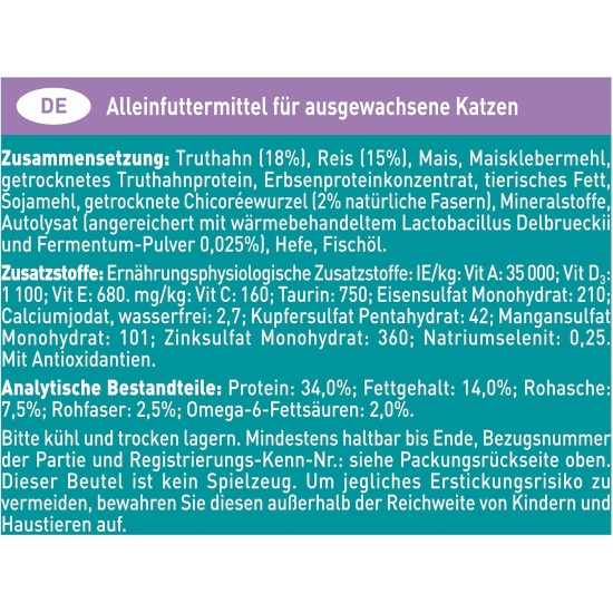 PURINA ONE Bifensis Sensitive Dry Cat Food, Rich in Turkey, Pack of 6 (6 x 750 g) PURINA ONE Bifensis Sensitive Dry Cat Food, Rich in Turkey, Pack of 6 (6 x 750 g)