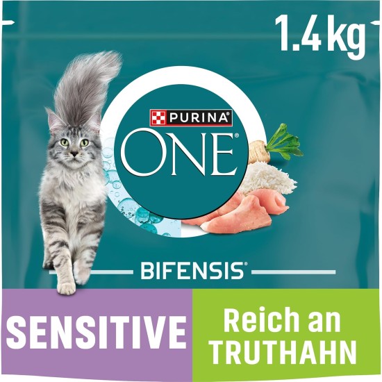 PURINA ONE Bifensis Sensitive Dry Cat Food, Rich in Turkey, Pack of 6 (6 x 750 g) PURINA ONE Bifensis Sensitive Dry Cat Food, Rich in Turkey, Pack of 6 (6 x 750 g)