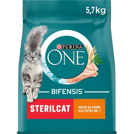 PURINA ONE Bifensis Sterilcat Dry Cat Food for Sterilised Cats, Rich in Chicken, Pack of 1 (1 x 5.7 kg) PURINA ONE Bifensis Sterilcat Dry Cat Food for Sterilised Cats, Rich in Chicken, Pack of 1 (1 x 5.7 kg)