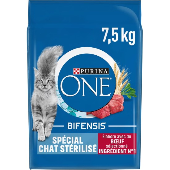 PURINA ONE Bifensis Sterilised Cat Food | Dry Food with Beef for Adult Cats | Bag of 7.5 kg PURINA ONE Bifensis Sterilised Cat Food | Dry Food with Beef for Adult Cats | Bag of 7.5 kg