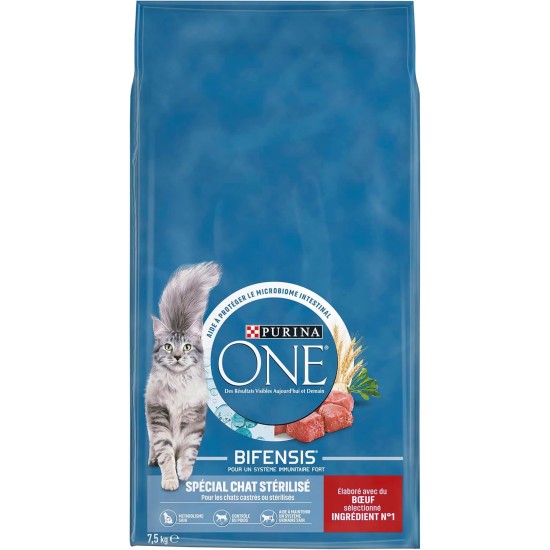 PURINA ONE Bifensis Sterilised Cat Food | Dry Food with Beef for Adult Cats | Bag of 7.5 kg PURINA ONE Bifensis Sterilised Cat Food | Dry Food with Beef for Adult Cats | Bag of 7.5 kg