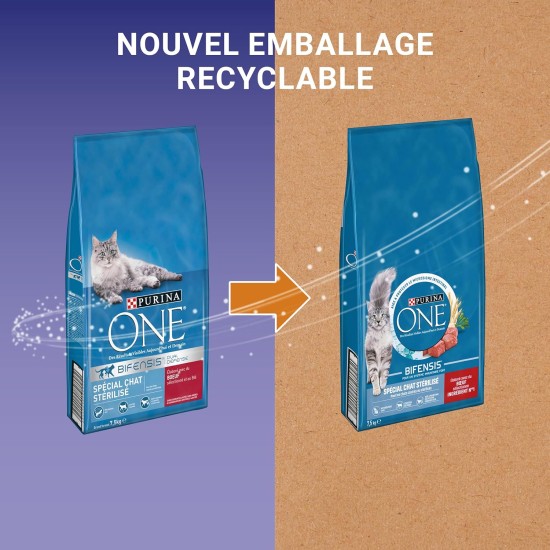 PURINA ONE Bifensis Sterilised Cat Food | Dry Food with Beef for Adult Cats | Bag of 7.5 kg PURINA ONE Bifensis Sterilised Cat Food | Dry Food with Beef for Adult Cats | Bag of 7.5 kg