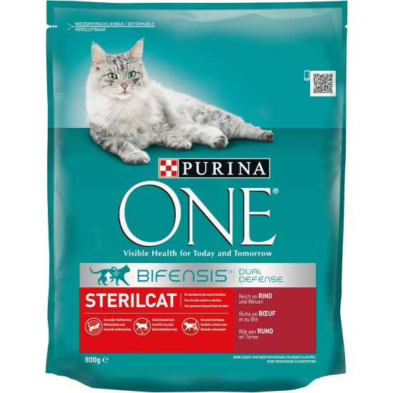 PURINA ONE Bifensis Sterilized Cat Food Dry for Sterilised Cats, Rich in Beef, Pack of 6 (6 x 750 g) PURINA ONE Bifensis Sterilized Cat Food Dry for Sterilised Cats, Rich in Beef, Pack of 6 (6 x 750 g)