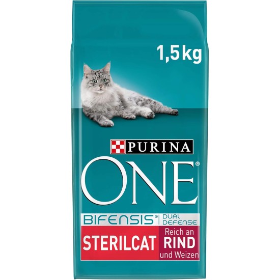 PURINA ONE Bifensis Sterilized Cat Food Dry for Sterilised Cats, Rich in Beef, Pack of 6 (6 x 750 g) PURINA ONE Bifensis Sterilized Cat Food Dry for Sterilised Cats, Rich in Beef, Pack of 6 (6 x 750 g)