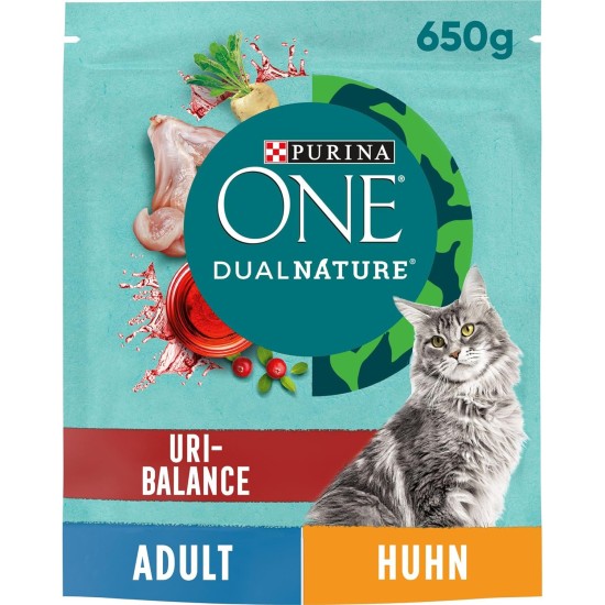 PURINA ONE Dual Nature Dry Cat Food for Castrated Cats with Cranberry, Rich in Salmon, Pack of 6 (6 x 650 g) PURINA ONE Dual Nature Dry Cat Food for Castrated Cats with Cranberry, Rich in Salmon, Pack of 6 (6 x 650 g)