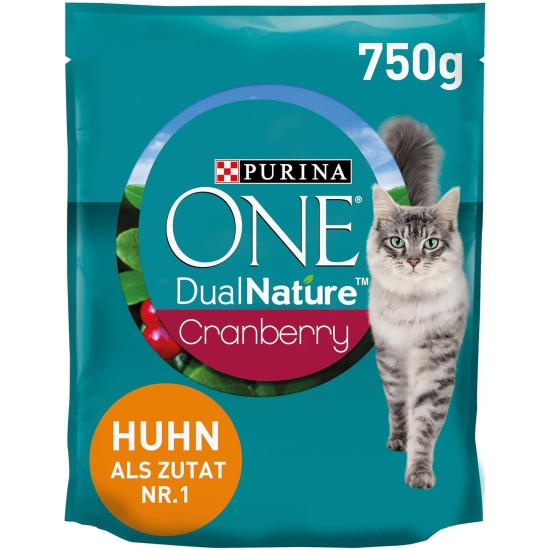 PURINA ONE Dual Nature Dry Cat Food for Castrated Cats with Cranberry, Rich in Salmon, Pack of 6 (6 x 650 g) PURINA ONE Dual Nature Dry Cat Food for Castrated Cats with Cranberry, Rich in Salmon, Pack of 6 (6 x 650 g)