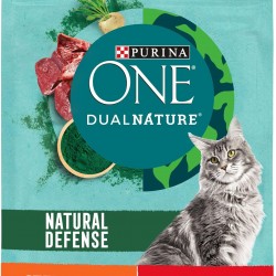 PURINA ONE Dual Nature Dry Cat Food for Castrated Cats with Spirulina, Rich in Beef, Pack of 6 (6 x 650 g) PURINA ONE Dual Nature Dry Cat Food for Castrated Cats with Spirulina, Rich in Beef, Pack of 6 (6 x 650 g)