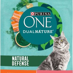 PURINA ONE Dual Nature Dry Cat Food for Castrated Cats with Spirulina, Rich in Salmon, Pack of 6 (6 x 650 g) PURINA ONE Dual Nature Dry Cat Food for Castrated Cats with Spirulina, Rich in Salmon, Pack of 6 (6 x 650 g)