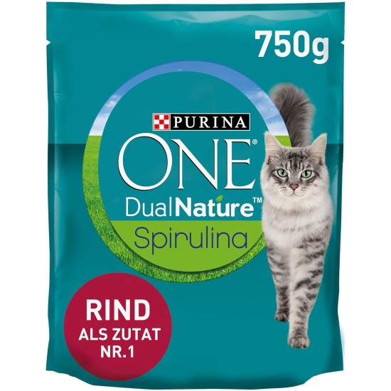 PURINA ONE Dual Nature Dry Cat Food for Castrated Cats with Spirulina, Rich in Salmon, Pack of 6 (6 x 650 g) PURINA ONE Dual Nature Dry Cat Food for Castrated Cats with Spirulina, Rich in Salmon, Pack of 6 (6 x 650 g)