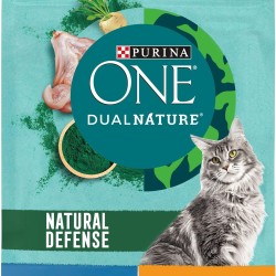 PURINA ONE Dual Nature Dry Cat Food with Spirulina, Rich in Chicken, Pack of 6 (6 x 650 g)