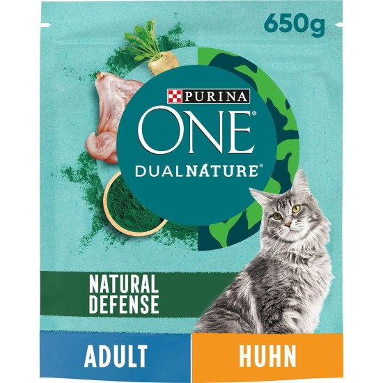PURINA ONE Dual Nature Dry Cat Food with Spirulina, Rich in Chicken, Pack of 6 (6 x 650 g) PURINA ONE Dual Nature Dry Cat Food with Spirulina, Rich in Chicken, Pack of 6 (6 x 650 g)